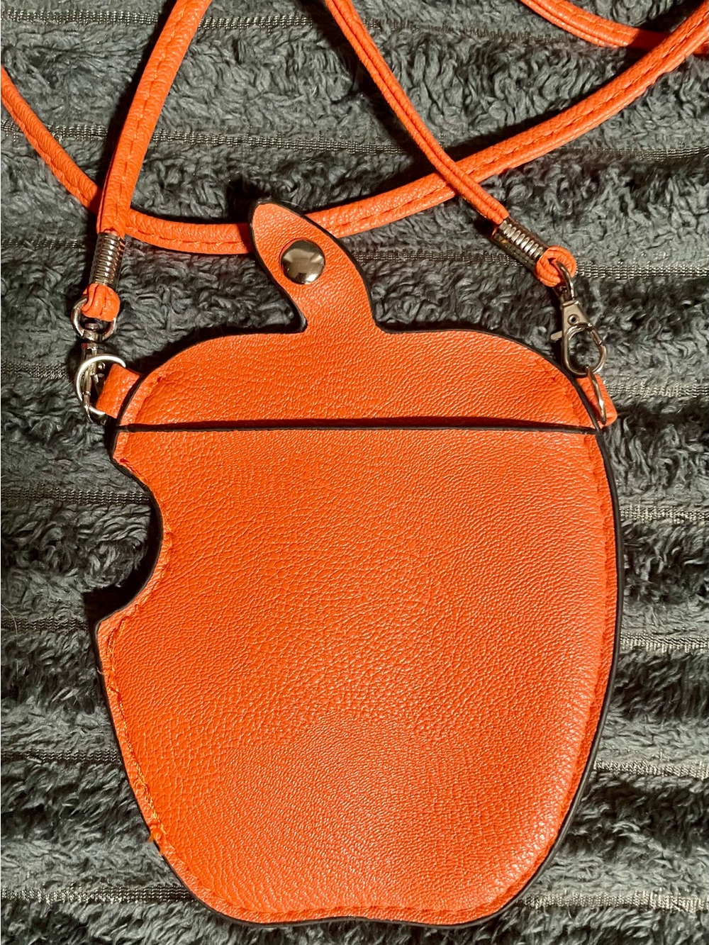 Orange Apple Logo Shaped Crossbody Bag - Picture 2 of 2